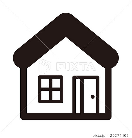 アイコン 家 モノトーン モノクロのイラスト素材