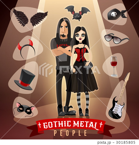 Cute goth girl - Stock Illustration [57743426] - PIXTA