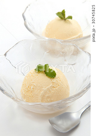 バニラアイスクリームの写真素材