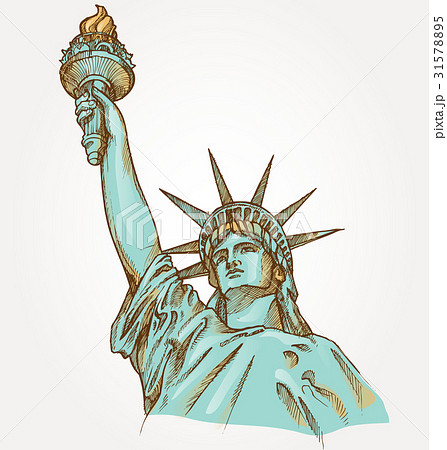 自由の女神 自由の女神像 シンボル 象徴のイラスト素材