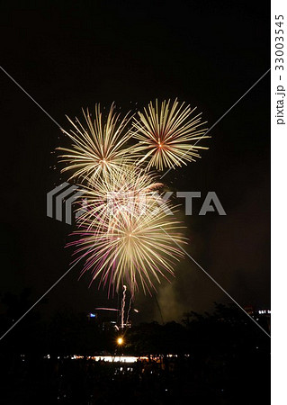 天神祭奉納花火の写真素材