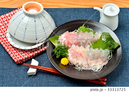 甘鯛 お造り 刺身 和食の写真素材