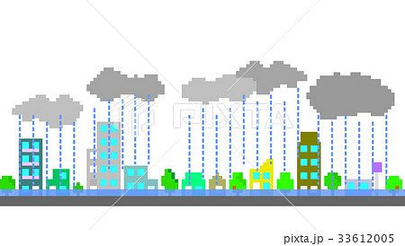 集中豪雨のイラスト素材