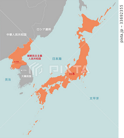 朝鮮半島 地図 韓国のイラスト素材 Pixta