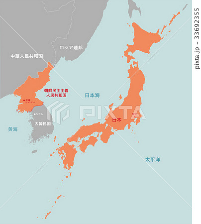 朝鮮半島 地図 韓国のイラスト素材