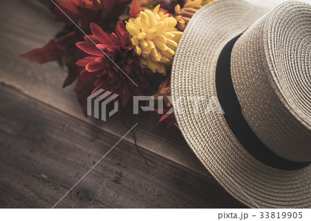 カンカン帽の写真素材