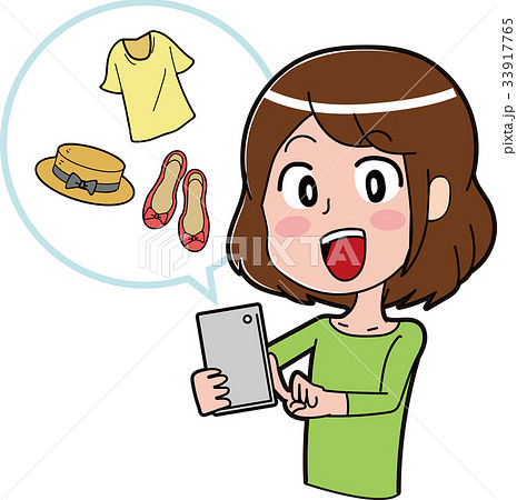 バザー フリーマーケット 出品 服のイラスト素材