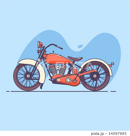 モーターサイクル ヴィンテージ レトロ モーターバイクのイラスト素材