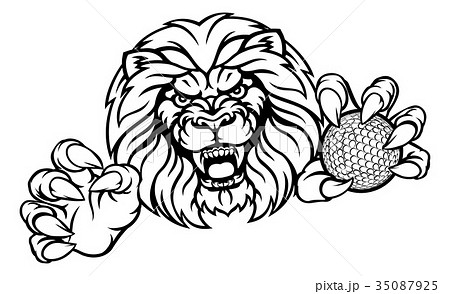 動物 漫画 ライオン 吠えるのイラスト素材