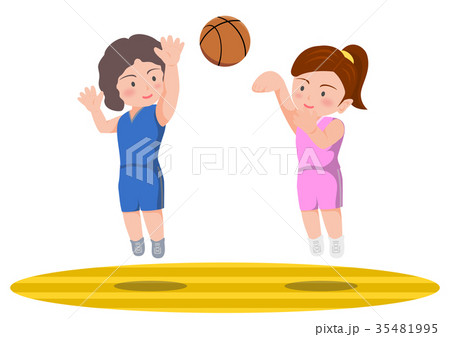 バスケットボール 球技 シュート 女子のイラスト素材 バスケットボール 球技 シュート 女子のイラスト素材