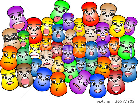 キャラクター 女子キャラ 青 黄色のイラスト素材