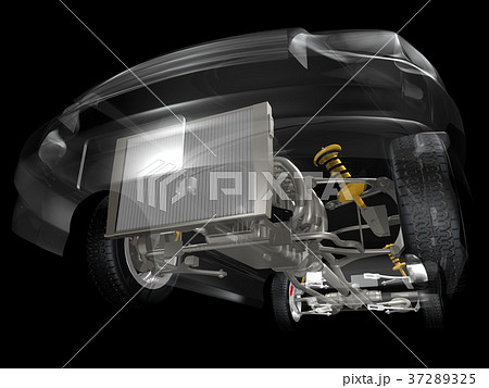 3dcg 車 スケルトン エンジンのイラスト素材