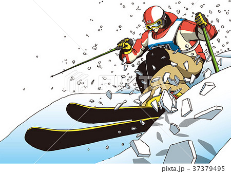 スキー モーグル フリースタイルスキー 選手のイラスト素材