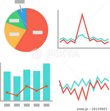 折れ線グラフのイラスト素材