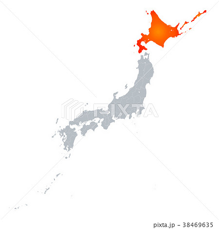 北海道地図のイラスト素材集 ピクスタ