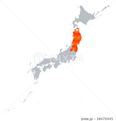 東北地方 東北 地図 ベクターのイラスト素材