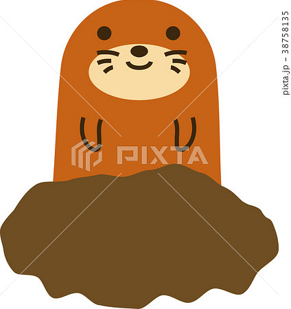 モグラ 穴 動物 土竜のイラスト素材