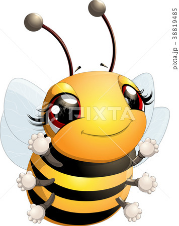 ミツバチ かわいい キュート 可愛いのイラスト素材
