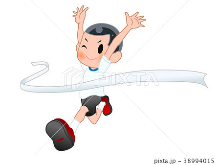 ゴールテープ 運動会のイラスト素材