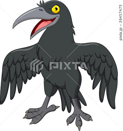 Cartoon Crow Isolated On White Backgroundのイラスト素材