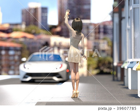 スポーツカー 女性 車 スリムのイラスト素材