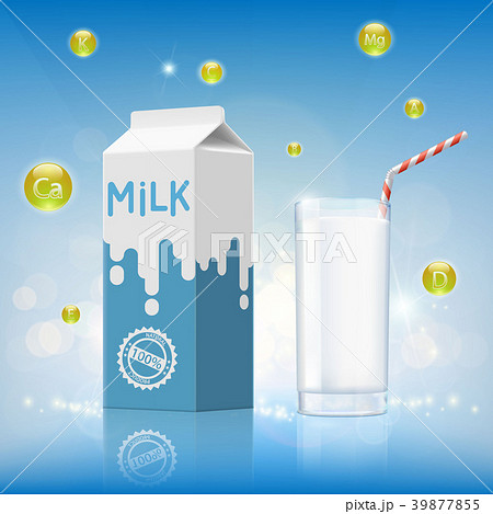 ミルク 乳 牛乳 ストローのイラスト素材