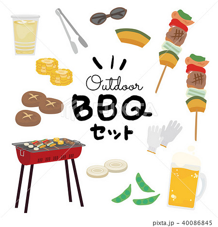 Barbecue Illustration Set Stock Illustration