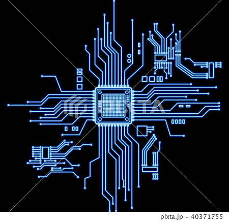 コンピューター 回路 電子回路 デジタルのイラスト素材