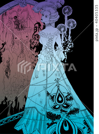ドレス ファンタジー 幻想 女性のイラスト素材