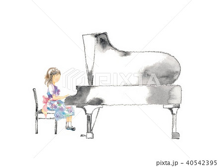 ピアノ 女の子 ピアノ発表会 人物のイラスト素材