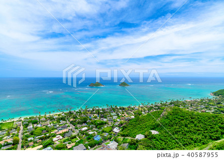 ハワイ ラニカイ ラニカイビーチ 風景の写真素材