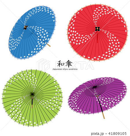 和傘 和紙 傘 粋のイラスト素材