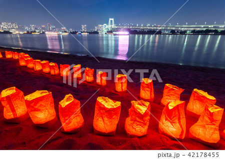 海の灯まつりの写真素材