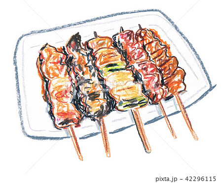 やきとり盛り合せのイラスト素材