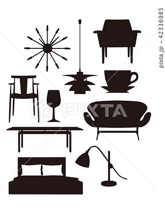 家具 椅子 シルエット ファニチャーのイラスト素材