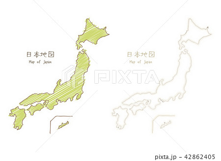 北海道 地図 白地図 輪郭の写真素材