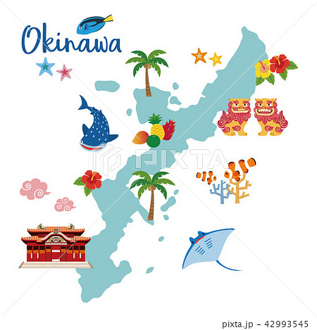 沖縄地図のイラスト素材集 ピクスタ