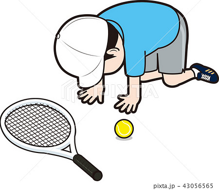 挫折する男性テニスプレーヤー