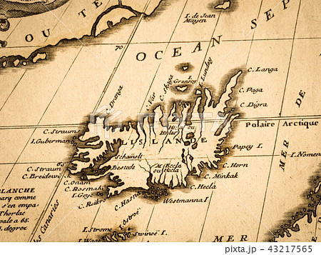 世界地図 地図 アイスランド 北欧の写真素材