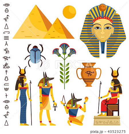描画 古代エジプト エジプト文明 スフィンクスのイラスト素材