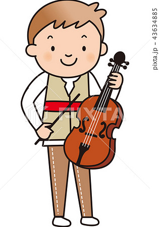 バイオリン バイオリニスト 演奏 弾くのイラスト素材