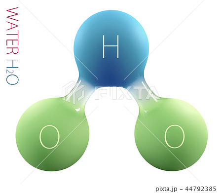 H2o 水 元素記号 化学式のイラスト素材