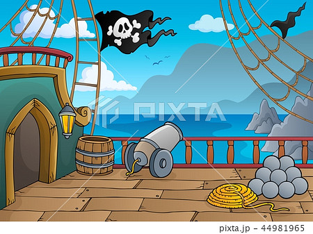 海賊 船 デッキ イラストのイラスト素材 Pixta
