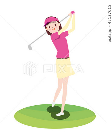 ゴルフ ゴルフクラブ 趣味 可愛いのイラスト素材