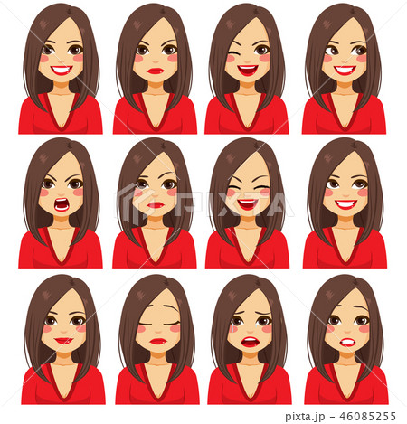 ウィンク ウインク 女性 口元のイラスト素材