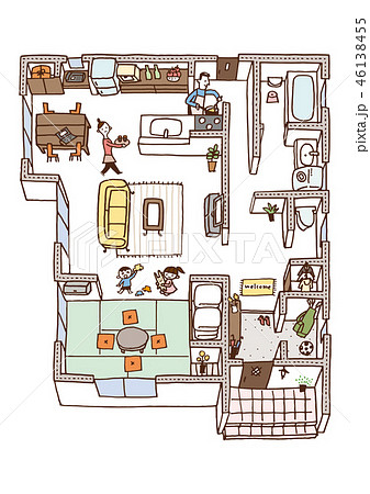 見取り図のイラスト素材