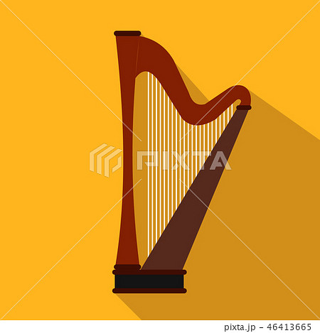 Harp Flat Iconのイラスト素材