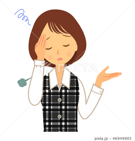 頭を抱える 正面 1人の写真素材