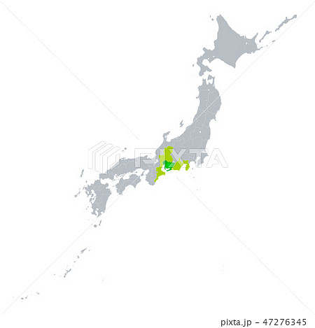 愛知県地図のイラスト素材