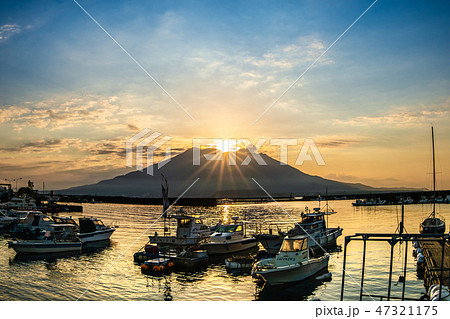 ダイヤモンド桜島の写真素材